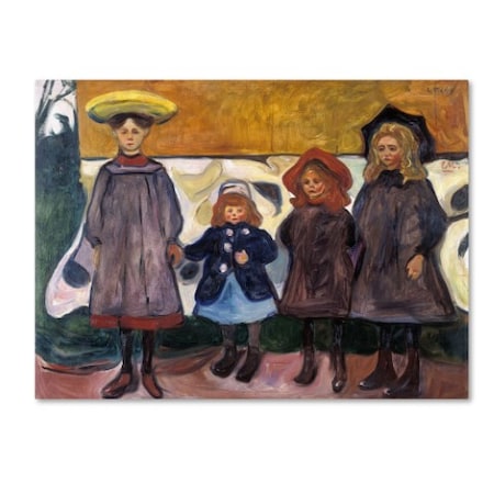 Edvard Munch 'Four Girls' Canvas Art,14x19